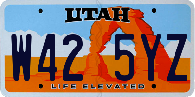 UT license plate W425YZ