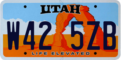 UT license plate W425ZB