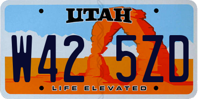UT license plate W425ZD