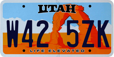 UT license plate W425ZK