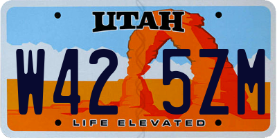 UT license plate W425ZM