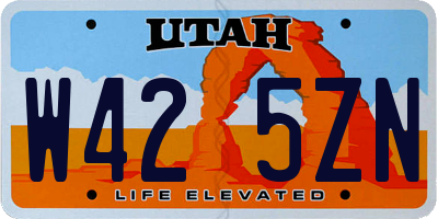 UT license plate W425ZN