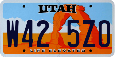 UT license plate W425ZO