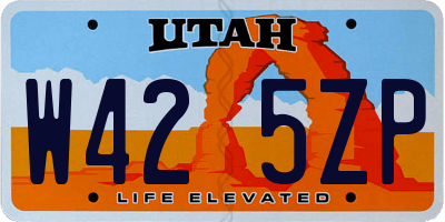 UT license plate W425ZP