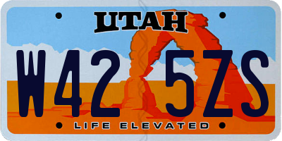 UT license plate W425ZS