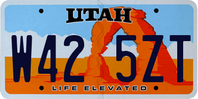 UT license plate W425ZT
