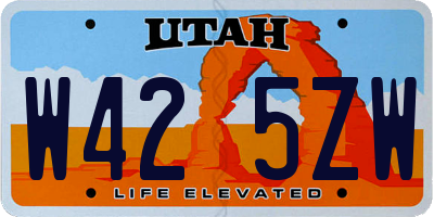 UT license plate W425ZW