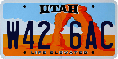 UT license plate W426AC