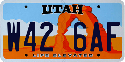 UT license plate W426AF