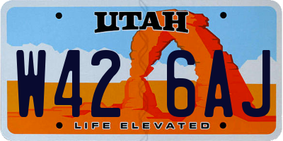 UT license plate W426AJ