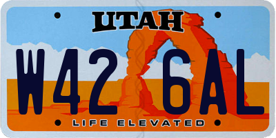 UT license plate W426AL