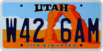 UT license plate W426AM