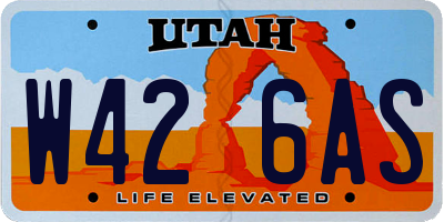 UT license plate W426AS