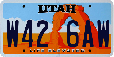 UT license plate W426AW