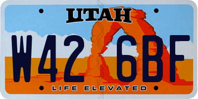 UT license plate W426BF