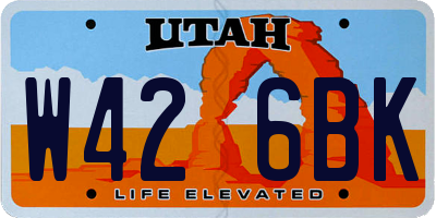 UT license plate W426BK