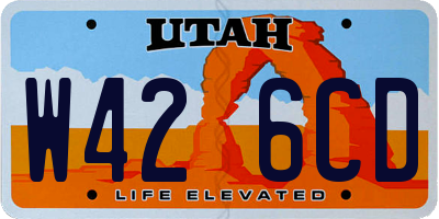 UT license plate W426CD