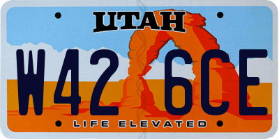 UT license plate W426CE