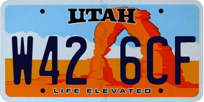 UT license plate W426CF