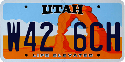 UT license plate W426CH