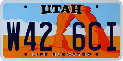 UT license plate W426CI