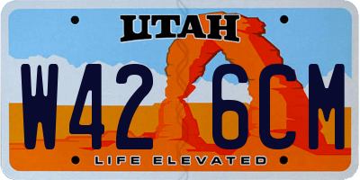 UT license plate W426CM