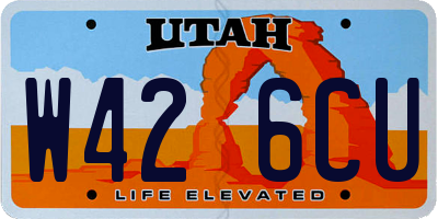 UT license plate W426CU