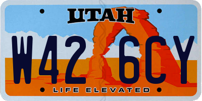 UT license plate W426CY
