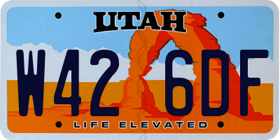 UT license plate W426DF