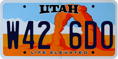 UT license plate W426DO