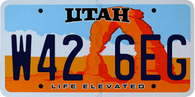 UT license plate W426EG
