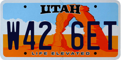 UT license plate W426ET