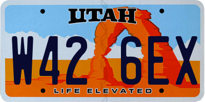 UT license plate W426EX