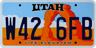 UT license plate W426FB