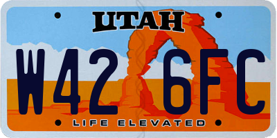 UT license plate W426FC