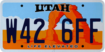 UT license plate W426FF