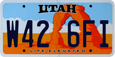UT license plate W426FI