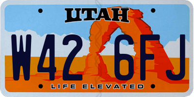UT license plate W426FJ