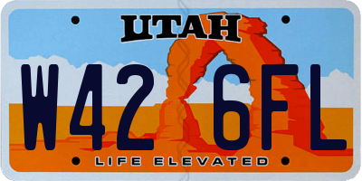 UT license plate W426FL