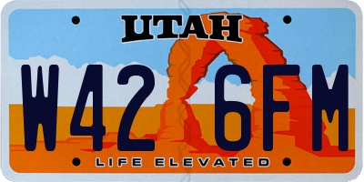 UT license plate W426FM