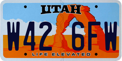 UT license plate W426FW