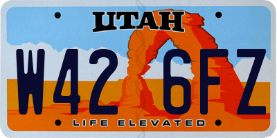 UT license plate W426FZ
