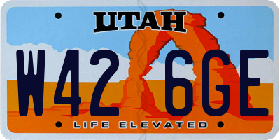 UT license plate W426GE