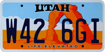 UT license plate W426GI