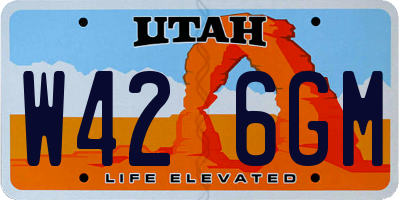 UT license plate W426GM