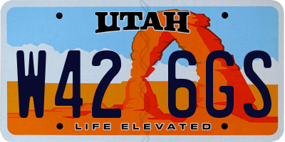 UT license plate W426GS