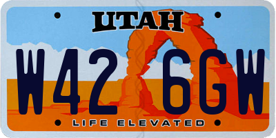 UT license plate W426GW