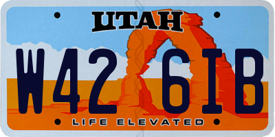 UT license plate W426IB