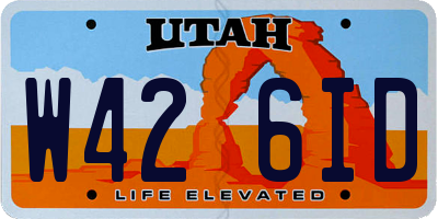 UT license plate W426ID