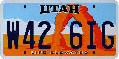 UT license plate W426IG